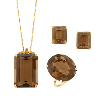 Lot 89 - Group of Gold and Smoky Quartz Jewelry, H. Stern