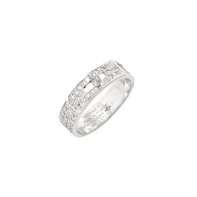 Lot 114 - White Gold and Diamond 'Kelly' Band Ring, Hermes, France