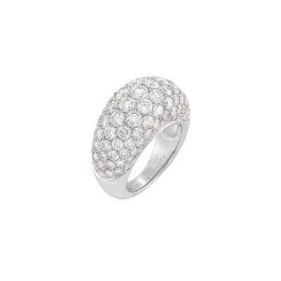 Lot 334 - White Gold and Diamond Bombe Ring, Van Cleef & Arpels