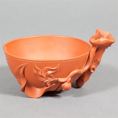 Lot 108 - Chinese Yixing Peach Cup Modeled in the form...