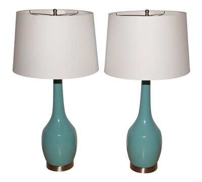Lot 107 - Pair of Modern Turquoise Glazed Porcelain...