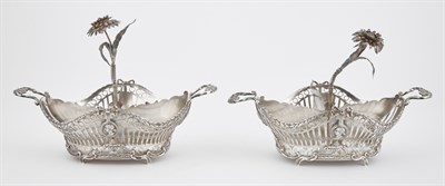 Lot 507 - Pair of Dutch Silver Baskets Each oval...