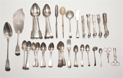 Lot 485 - Group of Georgian Sterling Silver Flatware...