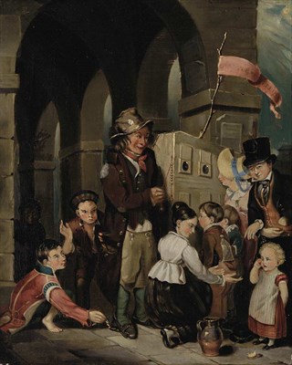 Lot 72 - Attributed to William Collins The Peepshow Oil...