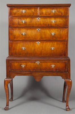 Lot 260 - George I Inlaid Walnut and Pine Chest on Stand...