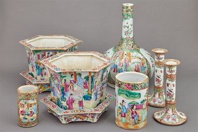 Lot 158 - Pair of Canton Rose Medallion Porcelain...