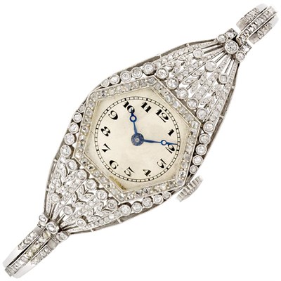 Lot 127 - Lady's Belle Epoque Platinum and Diamond Wristwatch, Vacheron & Constantin