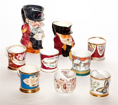 Lot 133 - Group of Nine Porcelain and Pottery Mugs and...