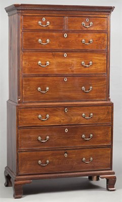 Lot 304 - George III Mahogany Chest on Chest Third...