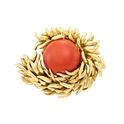 Lot 189 - Gold and Coral Brooch, Tiffany & Co.