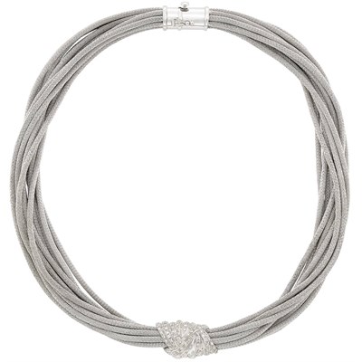 Lot 151 - Multistrand White Gold and Diamond Necklace