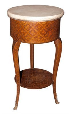 Lot 89 - Louis XV Style Mable Top Faux Marquetry Side...