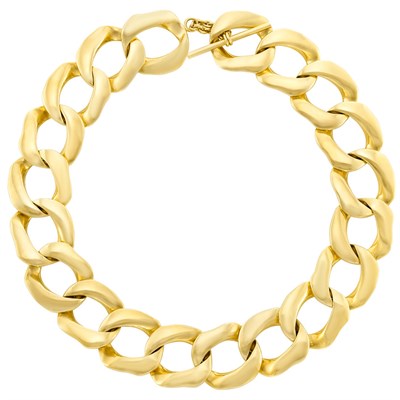 Lot 263 - Gold Curb Link Necklace