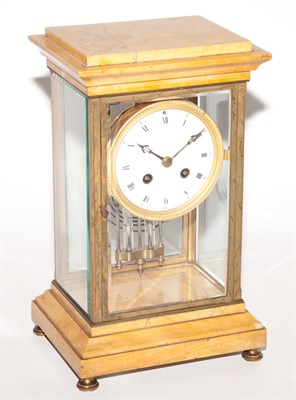 Lot 116 - French Marble and Glass Mantel Clock Height 12...