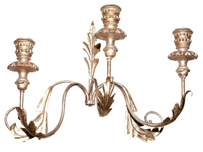 Lot 122 - Pair of Silver and Gold Painted Metal and Wood...