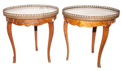 Lot 83 - Pair of Louis XVI Style Marble Top Kingwood...