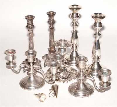 Lot 283 - Group of Seven Silver Candlesticks and...
