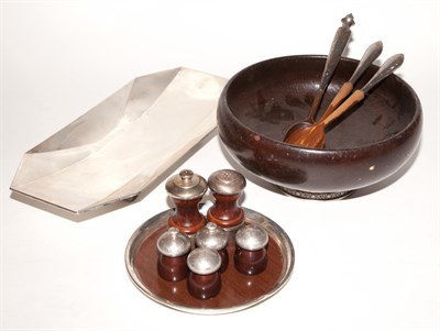 Lot 288 - Group of Fifteen Silver Mounted Wood Table...