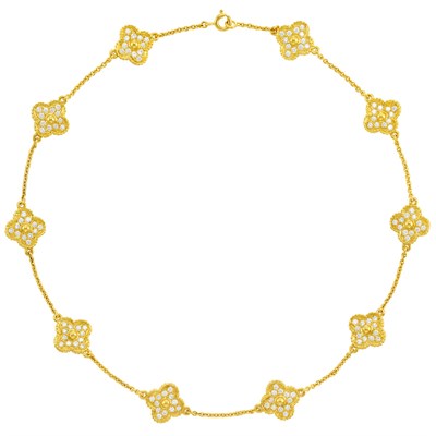 Lot 220 - Gold and Diamond Chain Necklace