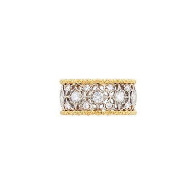 Lot 511 - Two-Color Gold and Diamond Band Ring, Buccellati