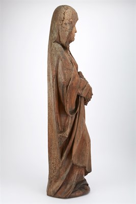 Lot 660 - Carved Limewood Figure of the Mourning Virgin...