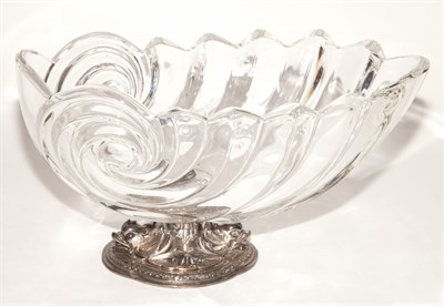 Lot 301 - Italian Silver Mounted Glass Shell-Form Bowl...