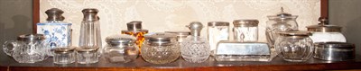 Lot 302 - Group of Sterling Silver Mounted Glass and...