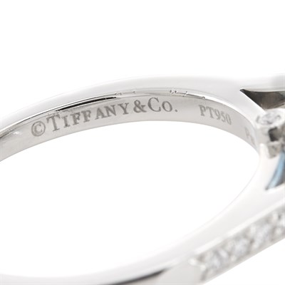 Lot 12 - Platinum, Aquamarine and Diamond Ring, Tiffany & Co.