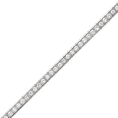 Lot 206 - Platinum and Diamond Straightline Bracelet, Oscar Heyman Brothers