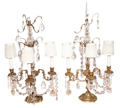 Lot 346 - Set of Rococo Style Gilt-Metal and Glass Three-...