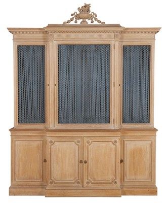 Lot 341 - Louis XVI Style Limed Oak Breakfront Cabinet...