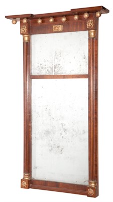 Lot 378 - Neoclassical Style Mahogany Stained Mirror...