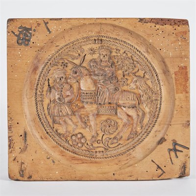 Lot 609 - Continental Fruitwood Cake Mold 17th Century...