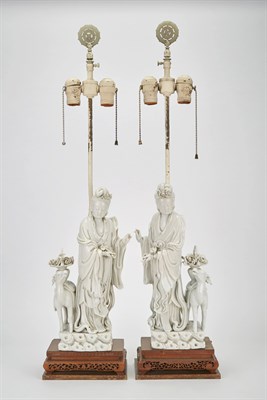 Lot 389 - Pair of Chinese Blanc de Chine Porcelain...