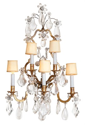 Lot 355 - Set of Four Louis XV Style Gilt-Iron and Cut...