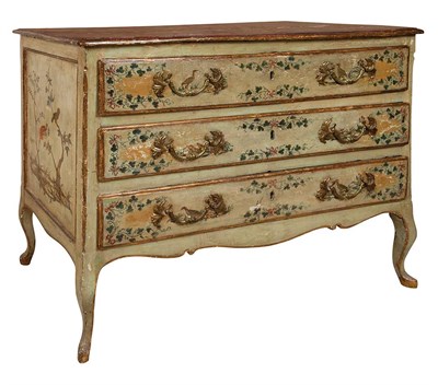 Lot 479 - Italian Rococo Painted and Lacca Povera...