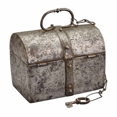Lot 689 - Continental Steel Deception Strong Box 17th...