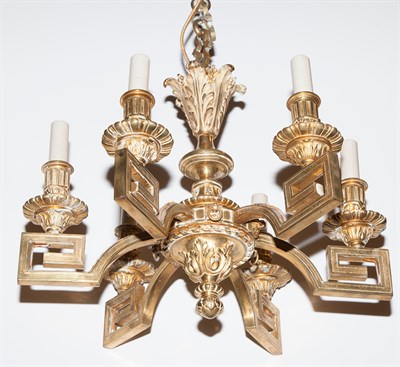 Lot 385 - Louis XVI Style Gilt-Bronze Six-Light...