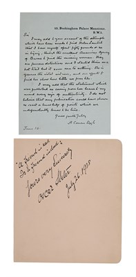 Lot 424 - DOYLE, ARTHUR CONAN Autograph letter signed...