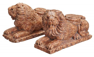Lot 589 - Pair of Marble Columnar Supports Italian or...