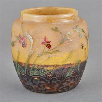 Lot 240 - Daum Art Nouveau Acid Etched and Enameled...