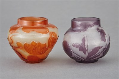 Lot 212 - Two Gallé Acid Etched and Fire Polished Floral...