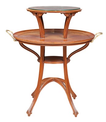 Lot 176 - French Art Nouveau Carved Walnut Two-Tier...
