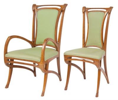 Lot 291 - Set of Four Abel Landry Art Nouveau Carved...