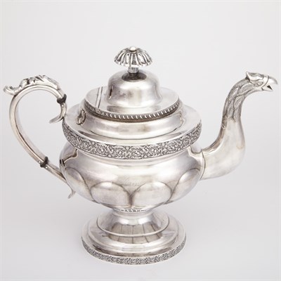 Lot 227 - American Coin Silver Teapot Benjamin C....