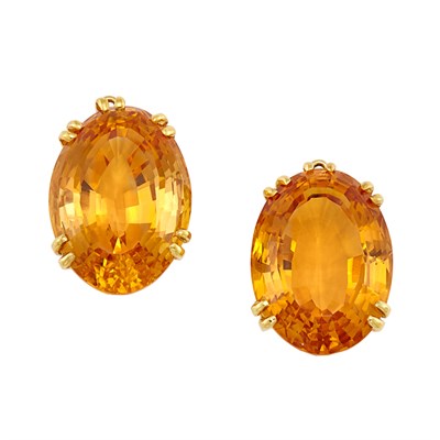 Lot 598 - Pair of Gold and Citrine Pendants