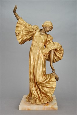 Lot 295 - French Art Nouveau Gilt-Bronze Figure of a...