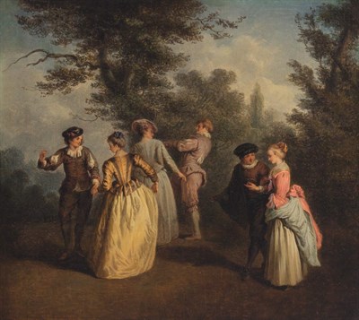 Lot 75 - School of Jean-Baptiste Pater Fete Galante Oil...