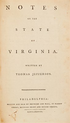 Lot 128 - JEFFERSON, THOMAS Notes on the State of...