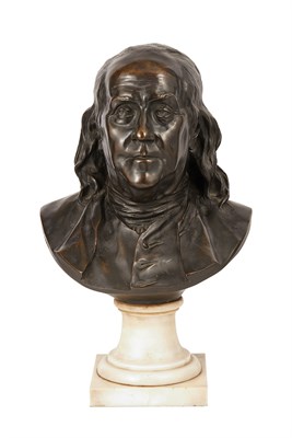 Lot 350 - After Houdon Bust of Benjamin Franklin Bronze...